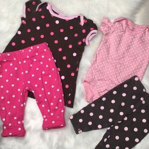 3M + NB Polka Dot Bundle Tunic Top Bodysuit Pants
